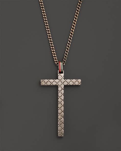 necklace with xl cross gucci|gucci cross necklace men.